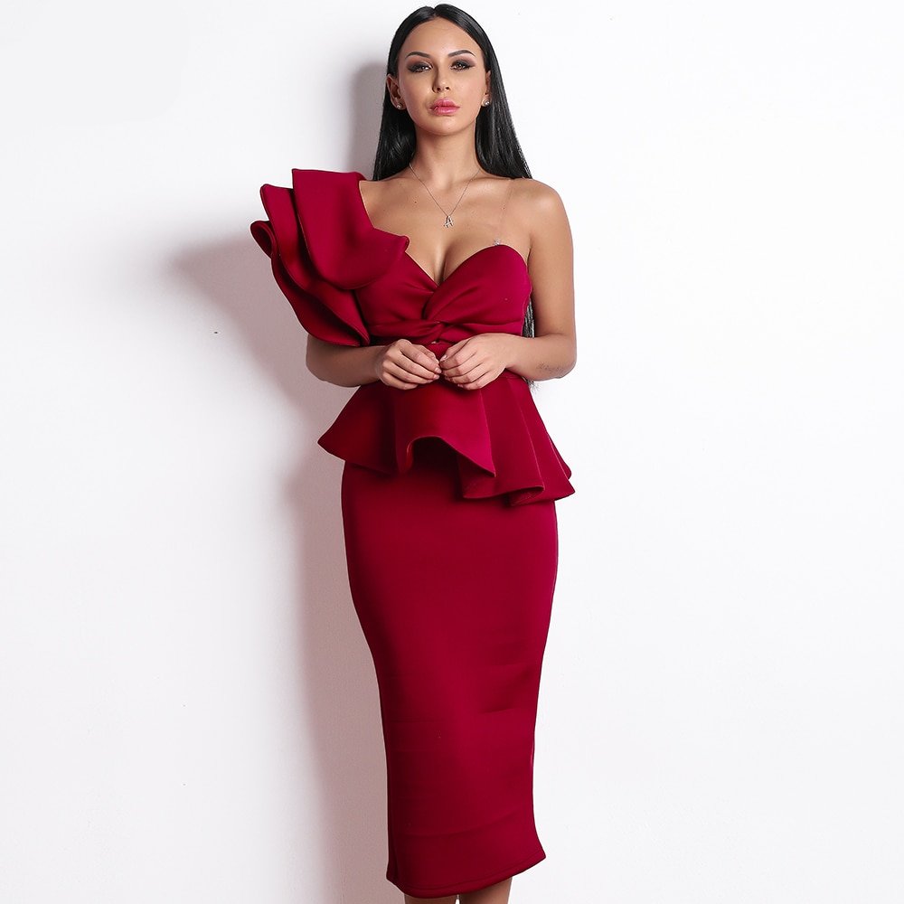 Women's Fashion Bodycon Ruffles Dress Women's Fashion Bodycon Ruffles Dress