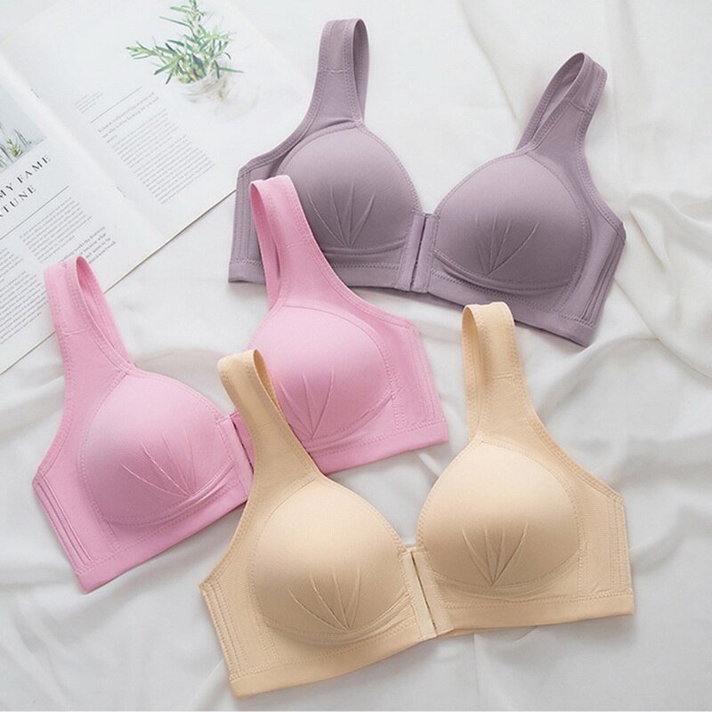 Solid Color Front Closure Bra for Women Solid Color Front Closure Bra for Women
