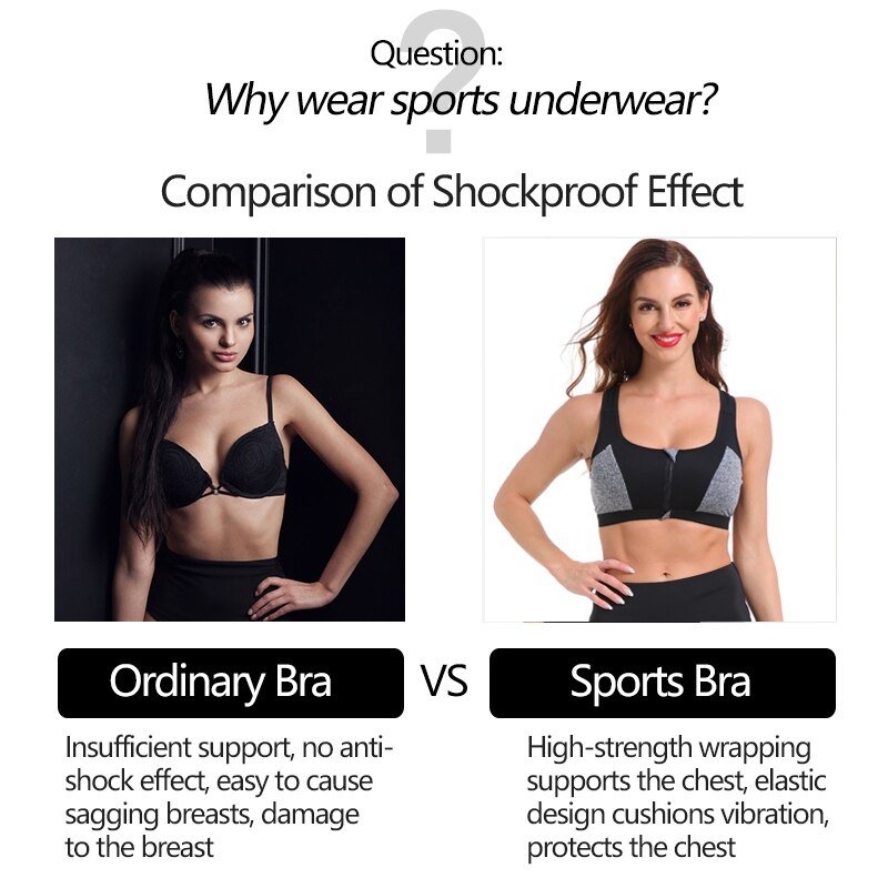 Women's Sexy Push Up Sports Bra with Front Zipper Women's Sexy Push Up Sports Bra with Front Zipper