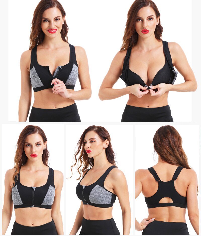 Women's Sexy Push Up Sports Bra with Front Zipper Women's Sexy Push Up Sports Bra with Front Zipper