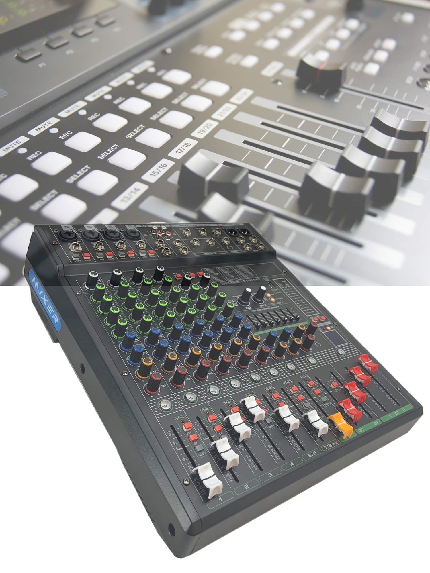 Professional Audio 8-Channel Mixer