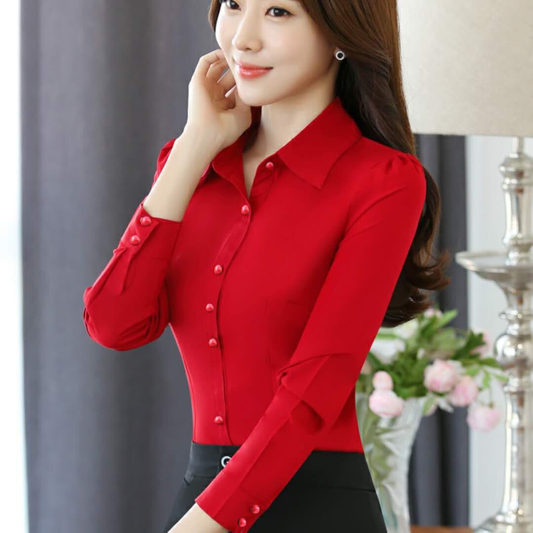 Women's Solid Color Office Shirt Women's Solid Color Office Shirt
