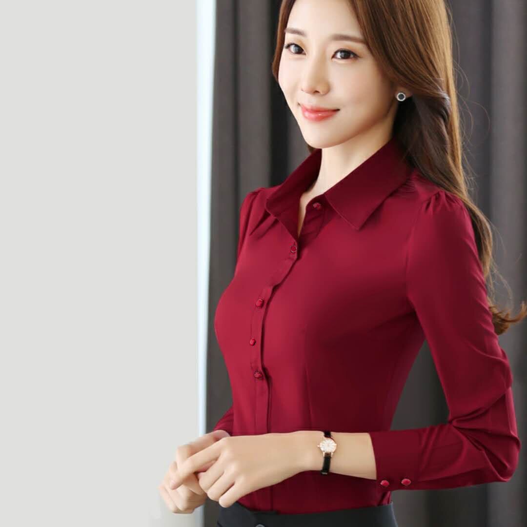 Women's Solid Color Office Shirt Women's Solid Color Office Shirt