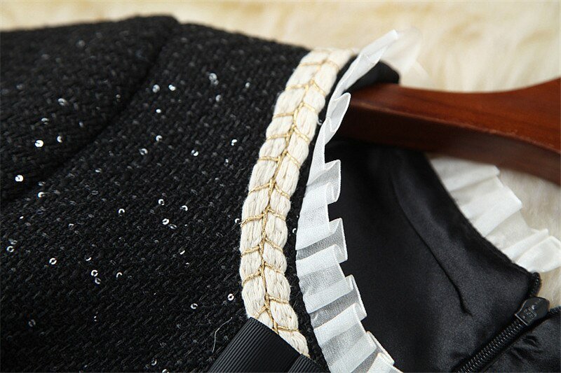 Fashion Tweed Office Skirt Suit