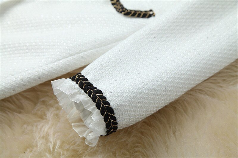 Fashion Tweed Office Skirt Suit