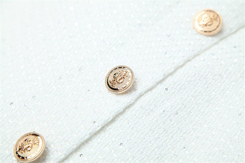 Fashion Tweed Office Skirt Suit