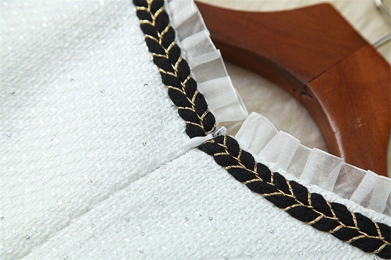 Fashion Tweed Office Skirt Suit