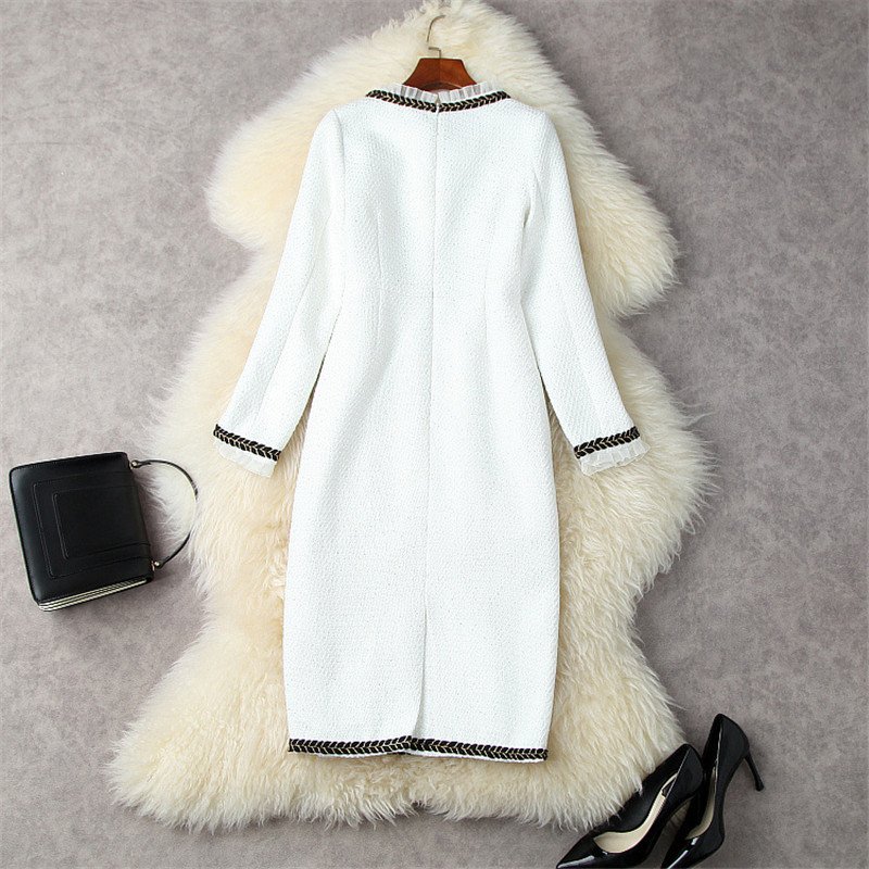 Fashion Tweed Office Skirt Suit