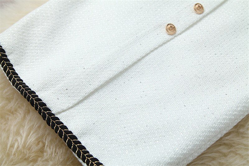 Fashion Tweed Office Skirt Suit