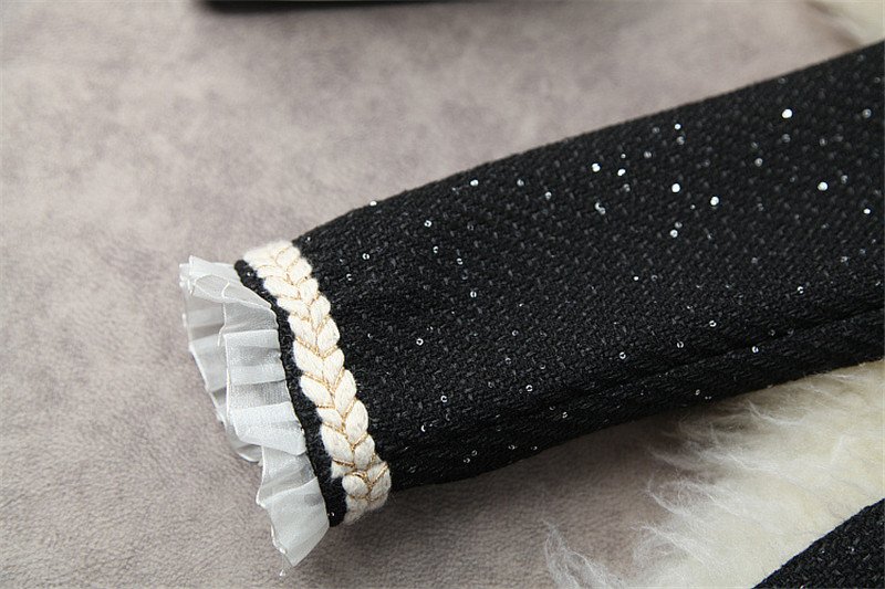 Fashion Tweed Office Skirt Suit