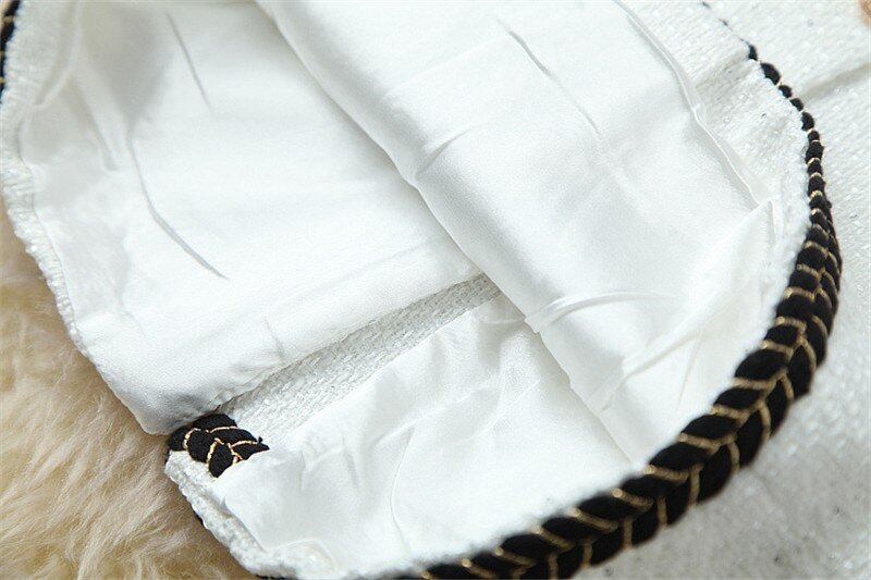 Fashion Tweed Office Skirt Suit