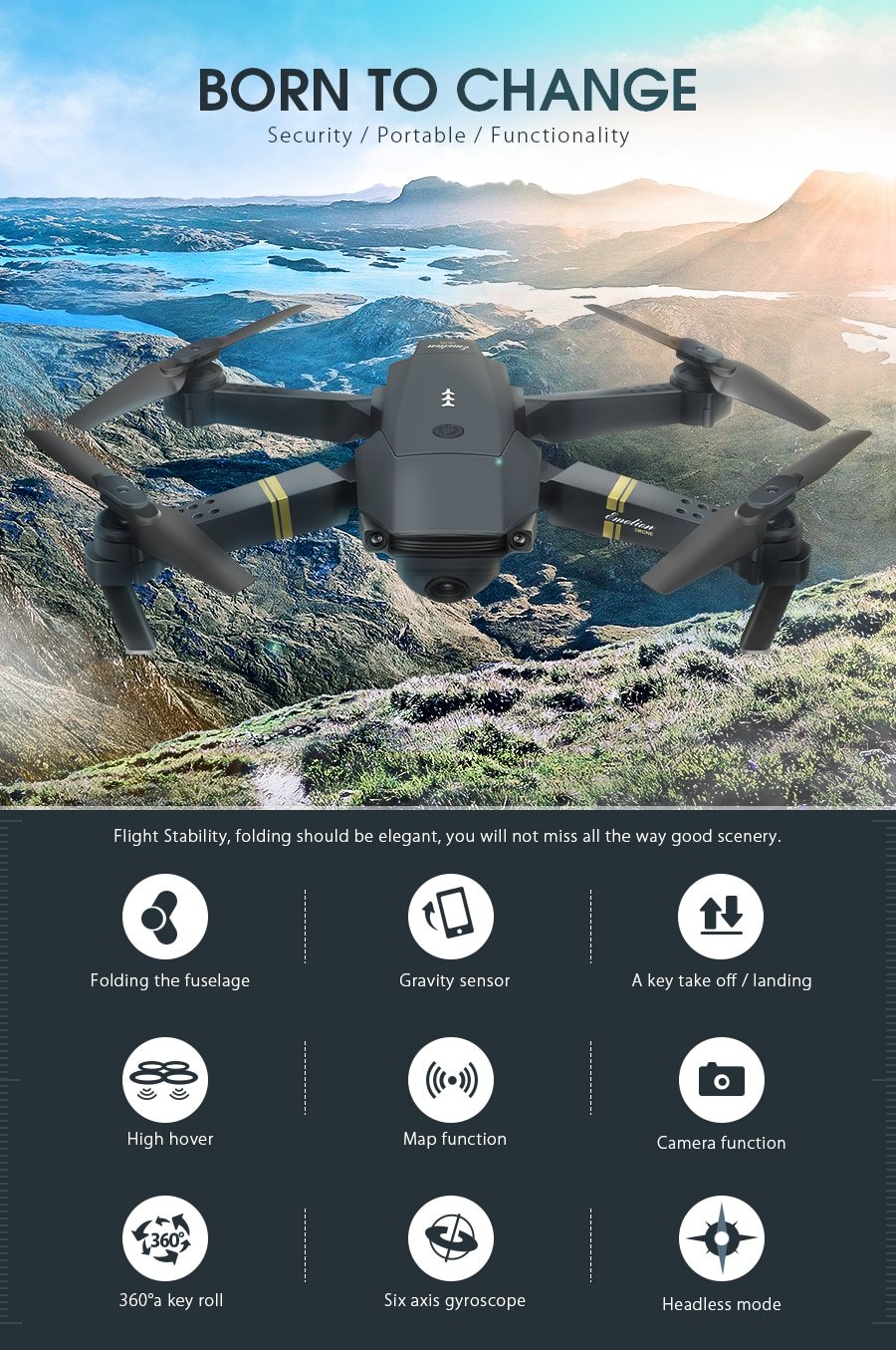 Eachine E58 WIFI FPV with 720P/1080P Wide Angle HD Camera Eachine E58 WIFI FPV with 720P/1080P Wide Angle HD Camera