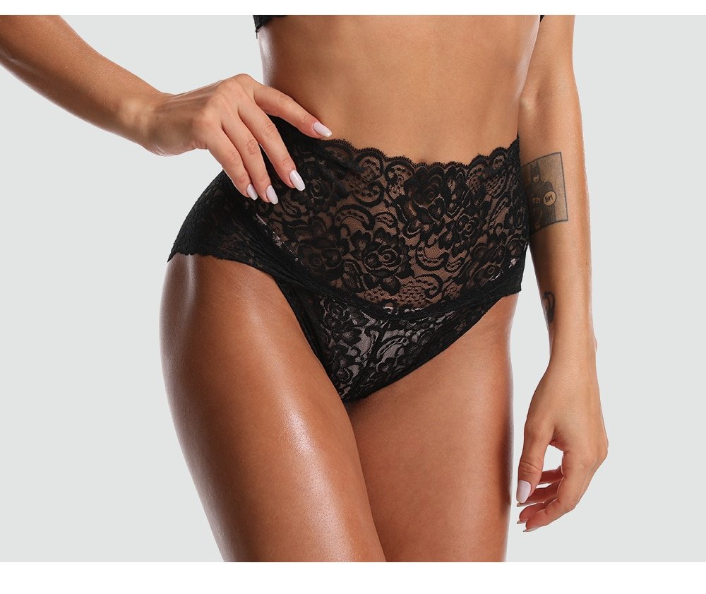 Women's High Waist Floral Lace Panties Women's High Waist Floral Lace Panties