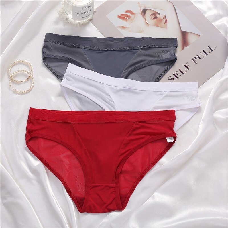 Women's Mesh Detail Panties 3 Pcs Set Women's Mesh Detail Panties 3 Pcs Set