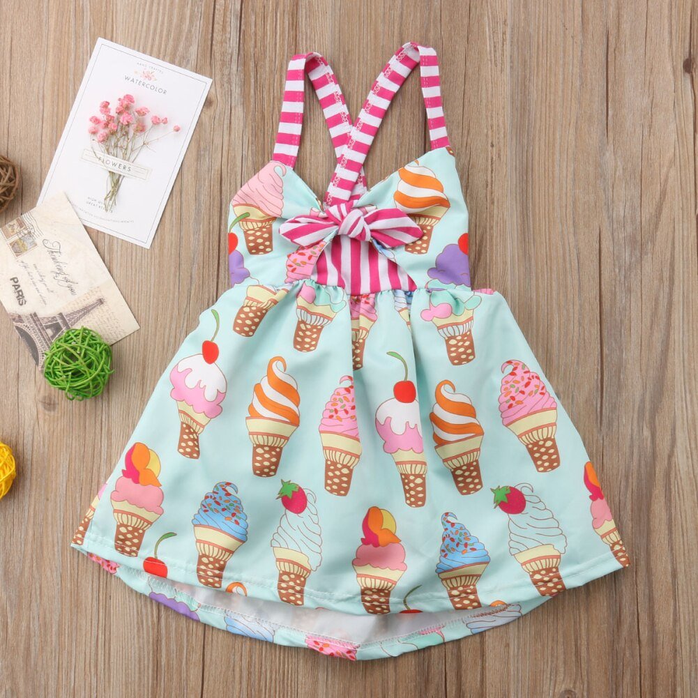 Baby Girl's Ice Cream Patterned Dress Baby Girl's Ice Cream Patterned Dress