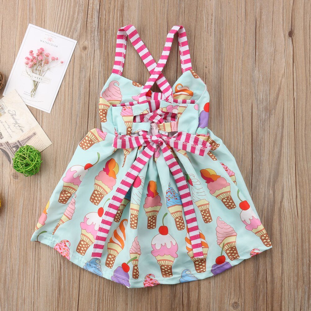 Baby Girl's Ice Cream Patterned Dress Baby Girl's Ice Cream Patterned Dress