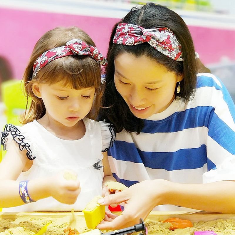 Floral Patterned Mother and Daughter Matching Headbands