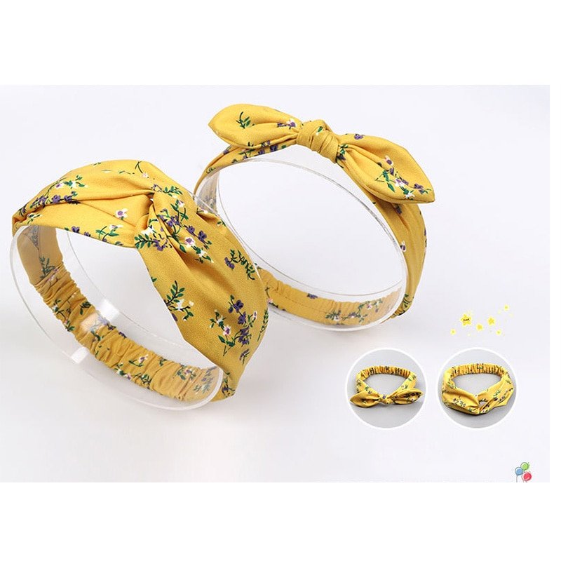 Floral Patterned Mother and Daughter Matching Headbands