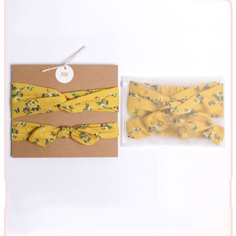 Floral Patterned Mother and Daughter Matching Headbands