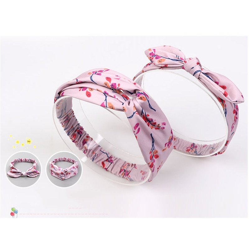 Floral Patterned Mother and Daughter Matching Headbands