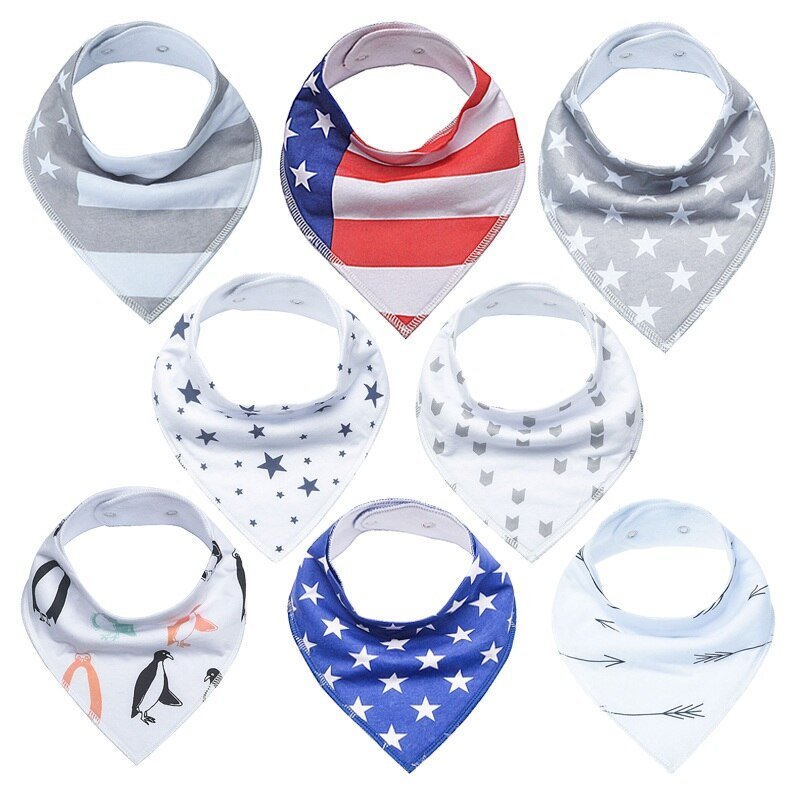 Colorful Soft Adjustable Baby Bibs 8 pcs Set Colorful Soft Adjustable Baby Bibs 8 pcs Set