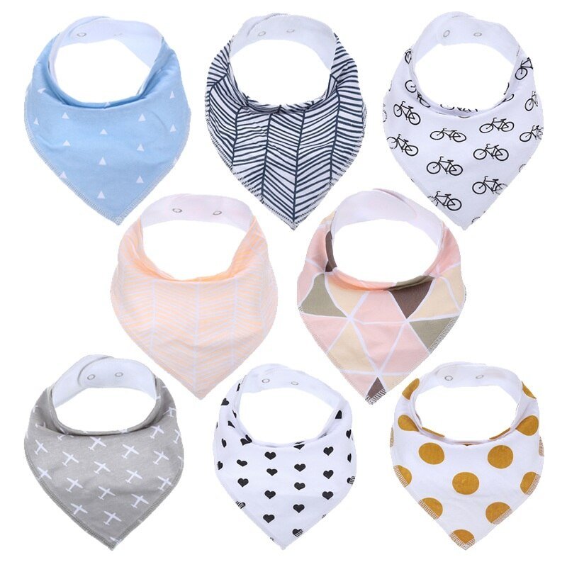 Colorful Soft Adjustable Baby Bibs 8 pcs Set Colorful Soft Adjustable Baby Bibs 8 pcs Set