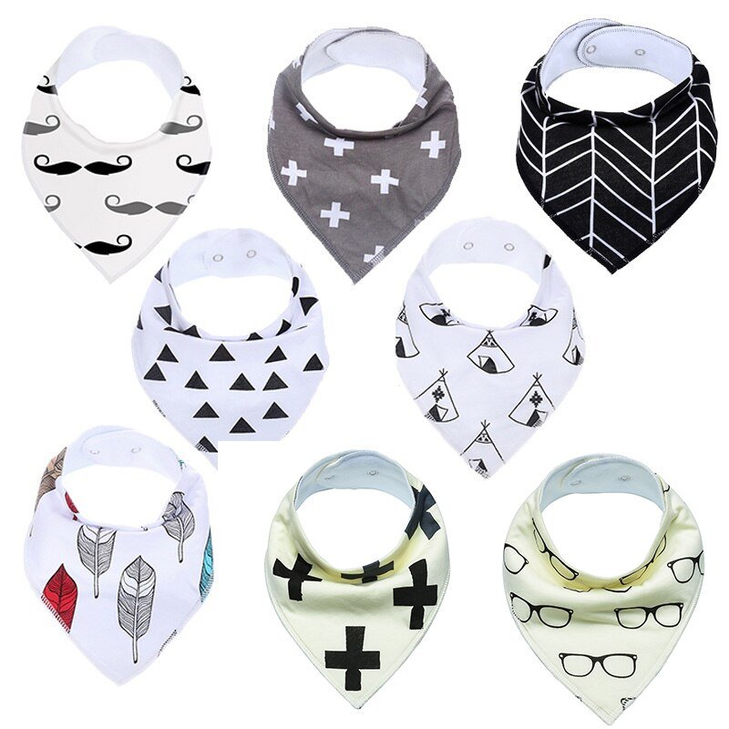 Colorful Soft Adjustable Baby Bibs 8 pcs Set Colorful Soft Adjustable Baby Bibs 8 pcs Set
