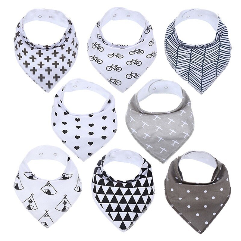 Colorful Soft Adjustable Baby Bibs 8 pcs Set Colorful Soft Adjustable Baby Bibs 8 pcs Set