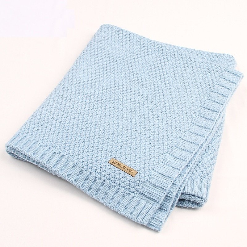 Knitted Solid Color Baby Blanket Swaddle Knitted Solid Color Baby Blanket Swaddle