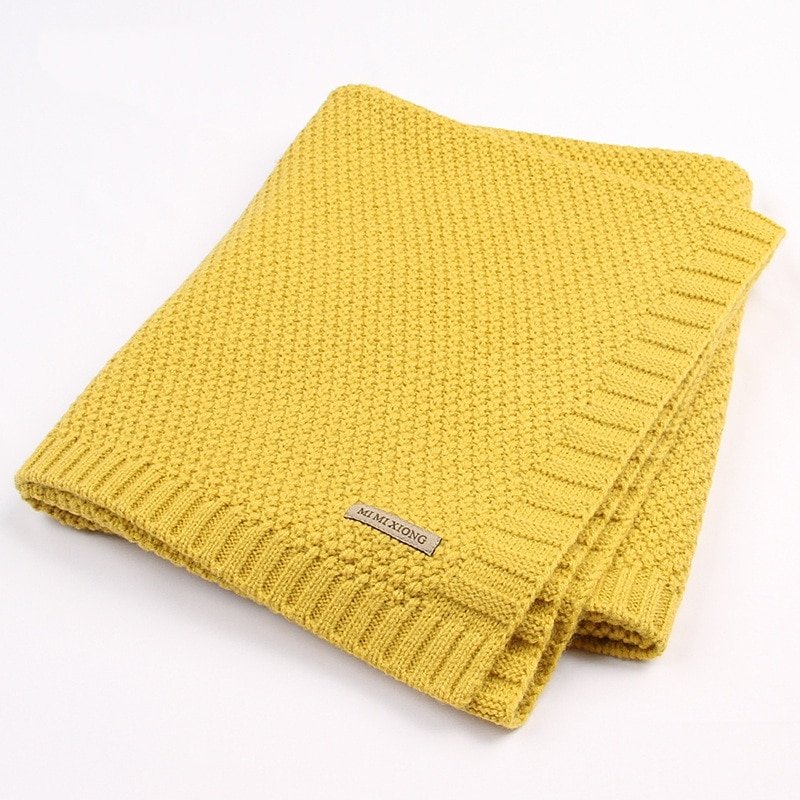 Knitted Solid Color Baby Blanket Swaddle Knitted Solid Color Baby Blanket Swaddle