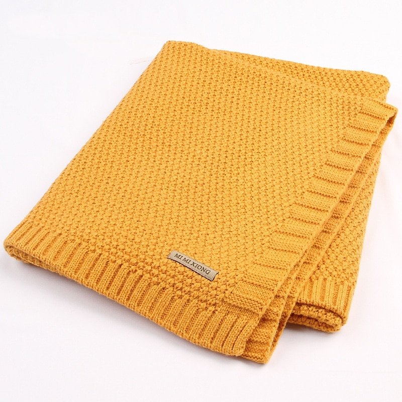 Knitted Solid Color Baby Blanket Swaddle Knitted Solid Color Baby Blanket Swaddle