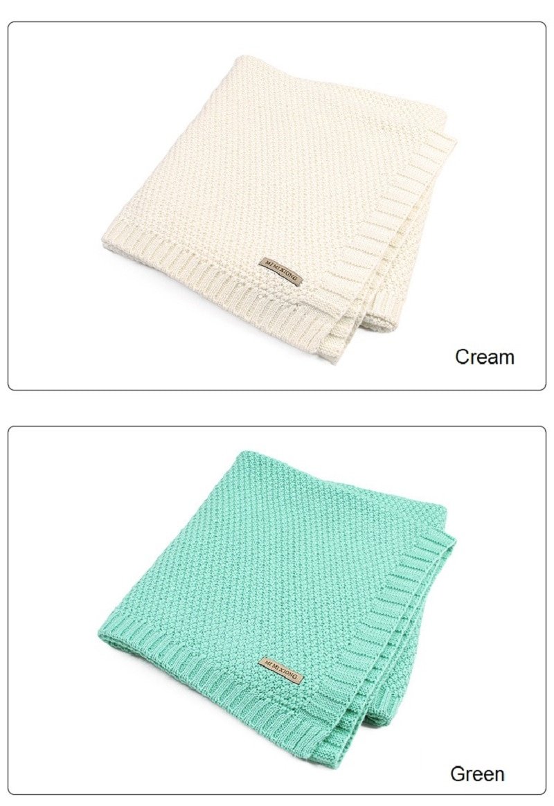 Knitted Solid Color Baby Blanket Swaddle Knitted Solid Color Baby Blanket Swaddle