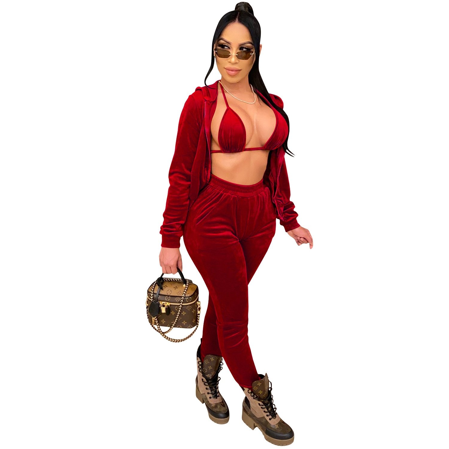 Long Sleeve Women's Sexy 3 Piece Clothing Set Long Sleeve Women's Sexy 3 Piece Clothing Set