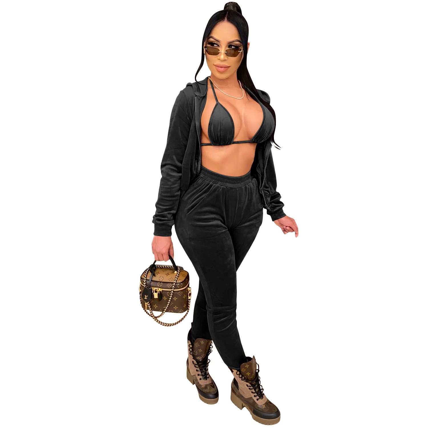 Long Sleeve Women's Sexy 3 Piece Clothing Set Long Sleeve Women's Sexy 3 Piece Clothing Set