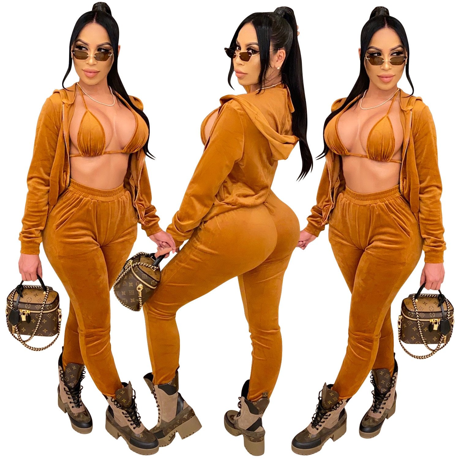 Long Sleeve Women's Sexy 3 Piece Clothing Set Long Sleeve Women's Sexy 3 Piece Clothing Set