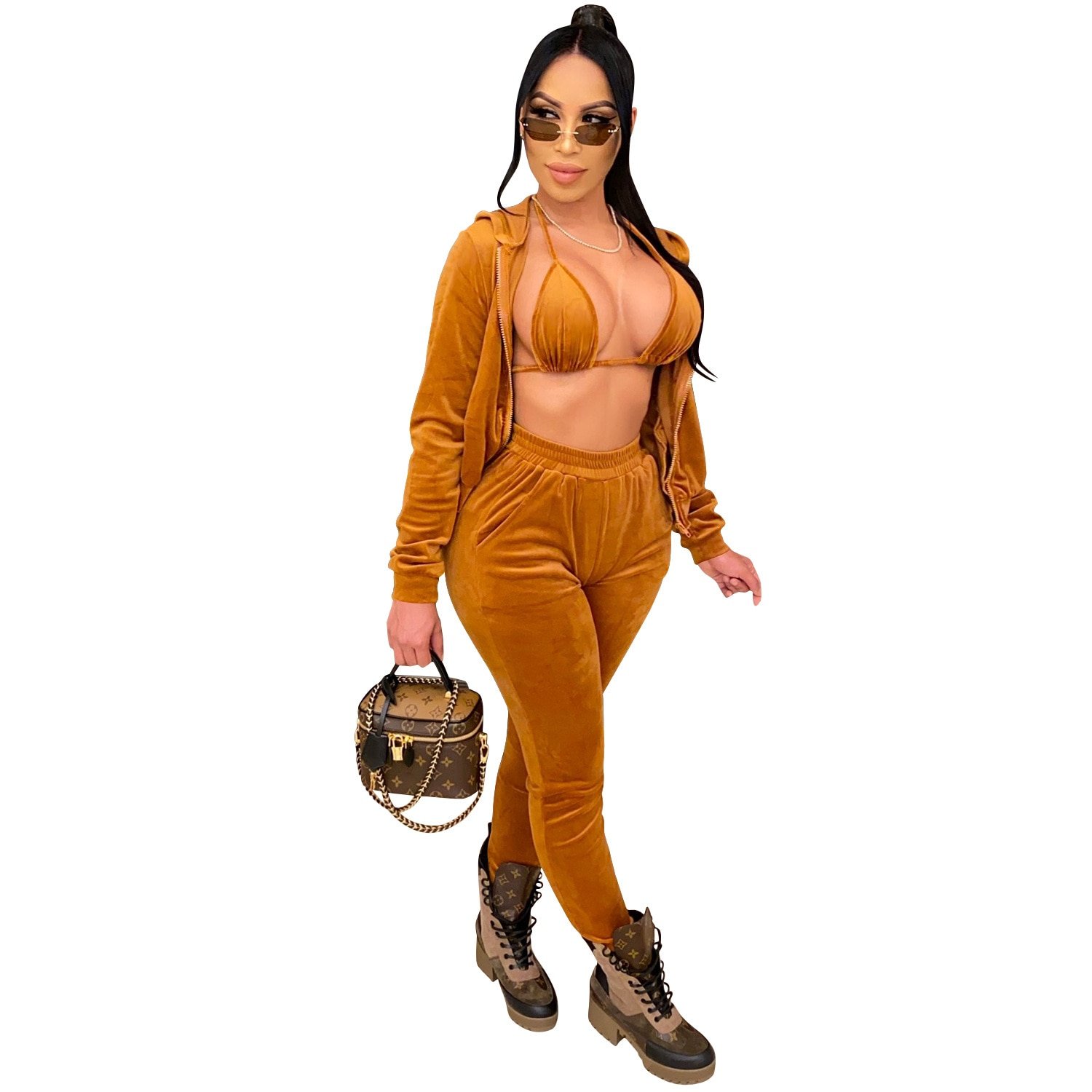 Long Sleeve Women's Sexy 3 Piece Clothing Set Long Sleeve Women's Sexy 3 Piece Clothing Set