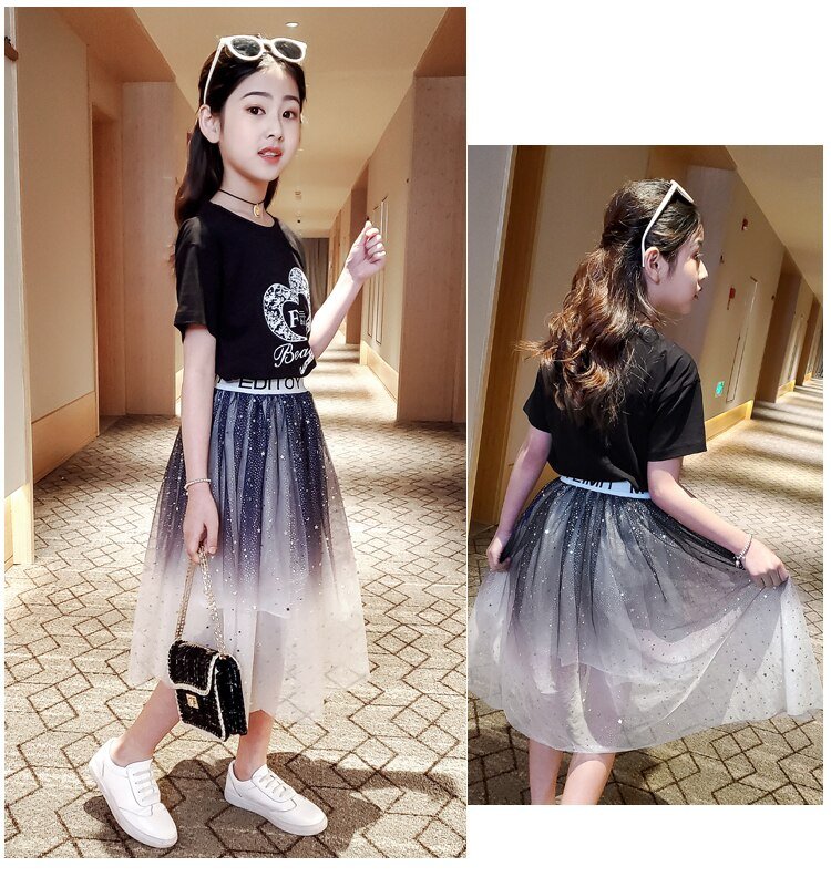 Summer Laced Skirt Clothing Set for Girls Summer Laced Skirt Clothing Set for Girls