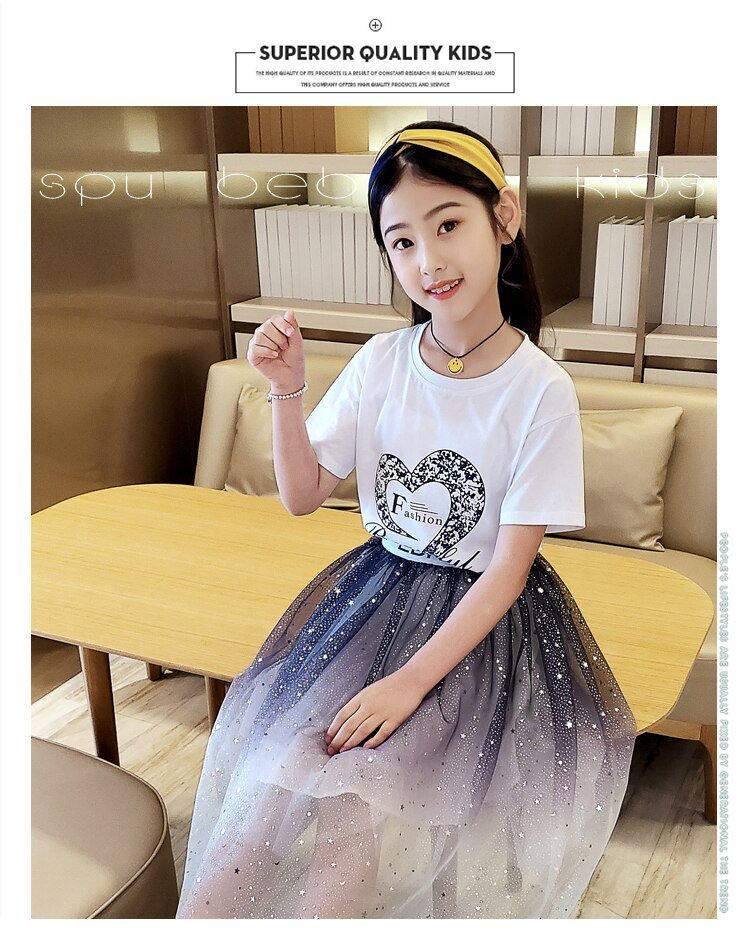 Summer Laced Skirt Clothing Set for Girls Summer Laced Skirt Clothing Set for Girls