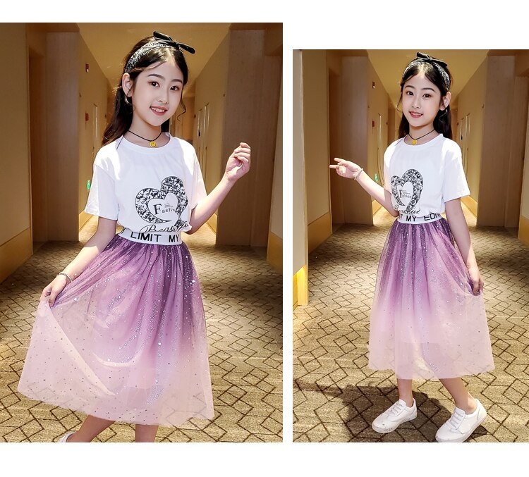 Summer Laced Skirt Clothing Set for Girls Summer Laced Skirt Clothing Set for Girls