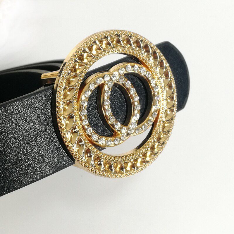 Belt with Rhinestone Buckle for Women