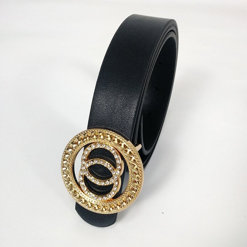 Belt with Rhinestone Buckle for Women