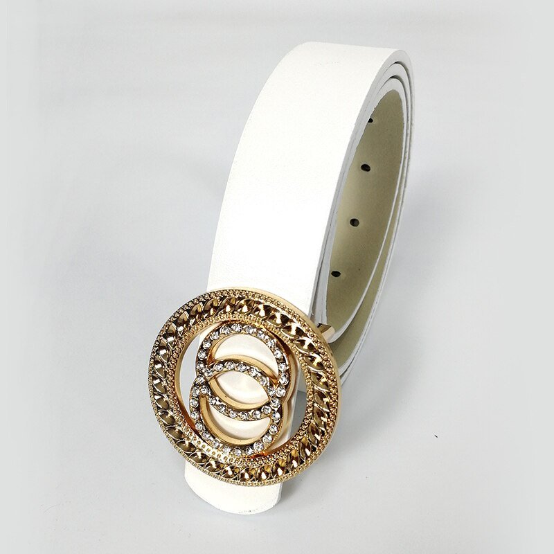 Belt with Rhinestone Buckle for Women