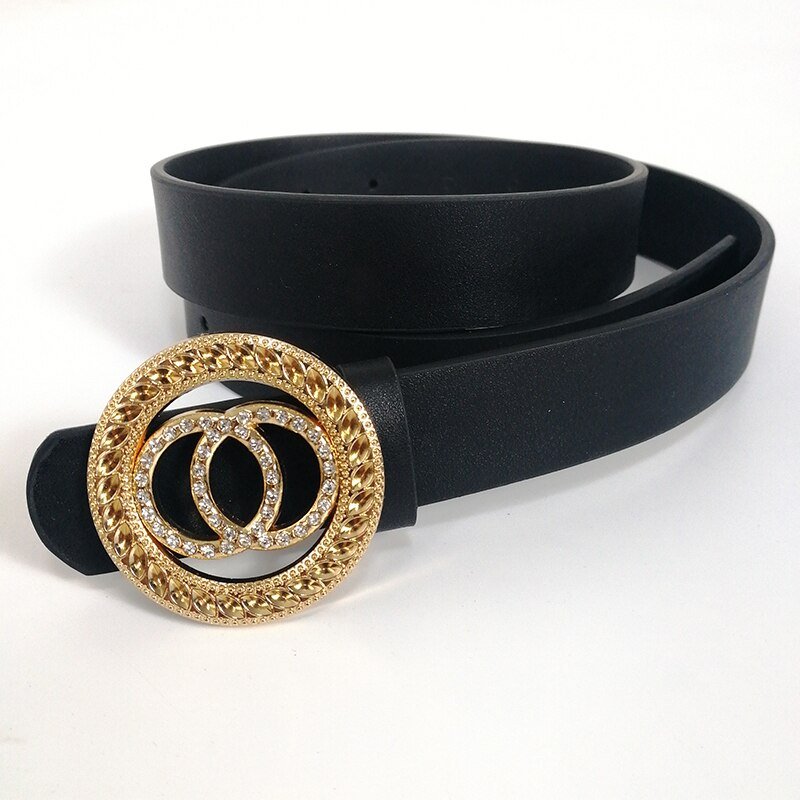 Belt with Rhinestone Buckle for Women
