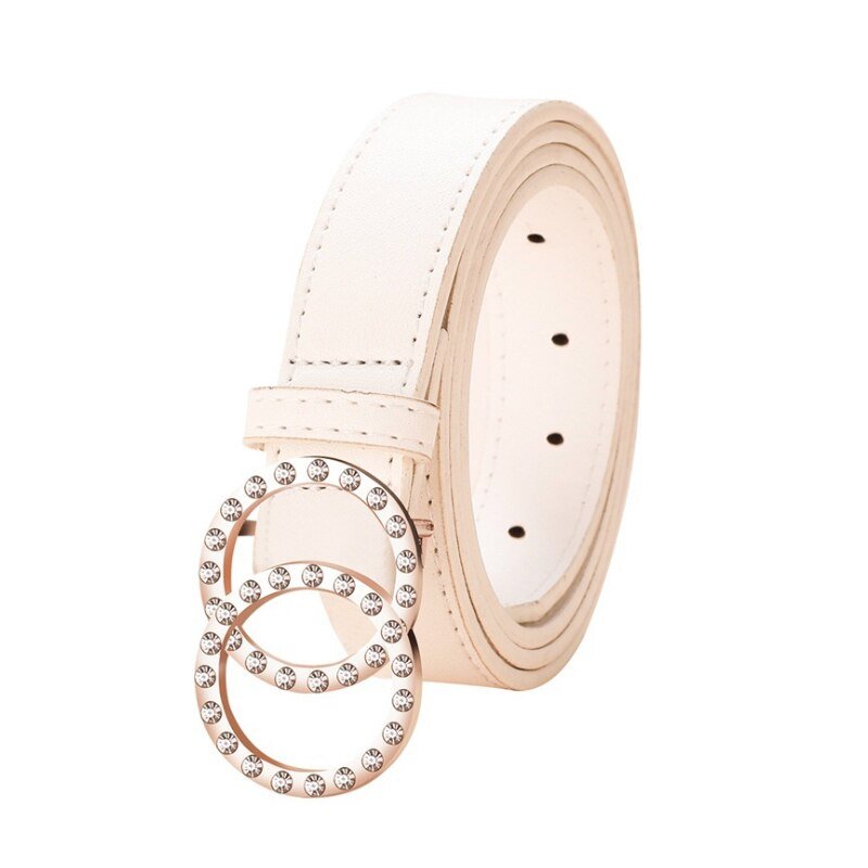 Belt with Double Round Shaped Buckle for Women Belt with Double Round Shaped Buckle for Women
