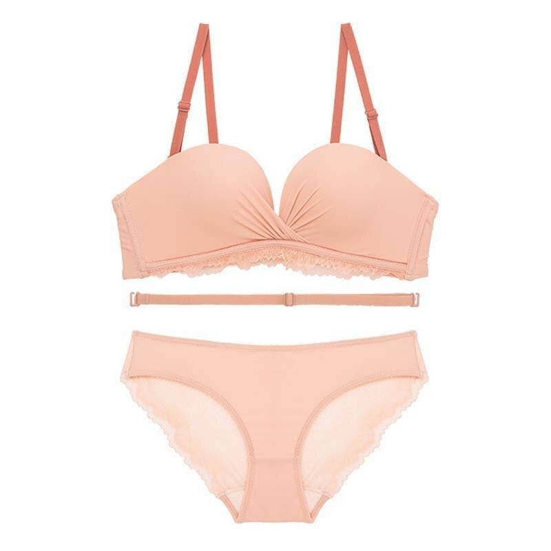 Women's Lingerie Set of Panty and Bra with Cross Straps