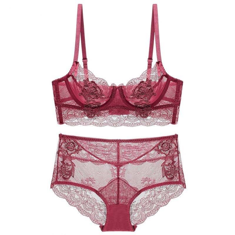 Lace Underwire Lingerie Set for Plus Size Women