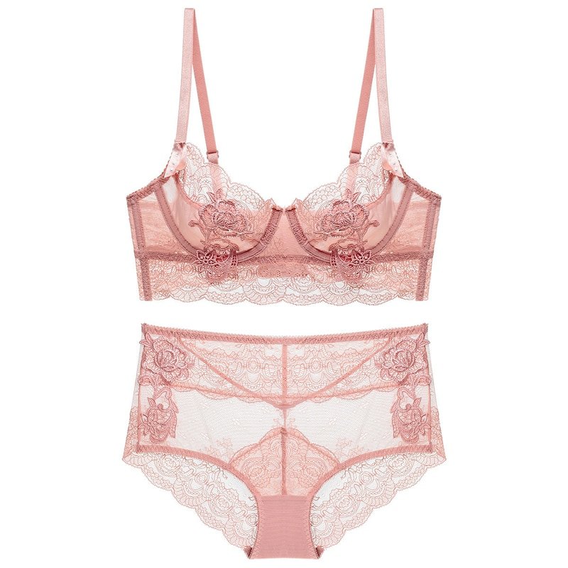 Lace Underwire Lingerie Set for Plus Size Women