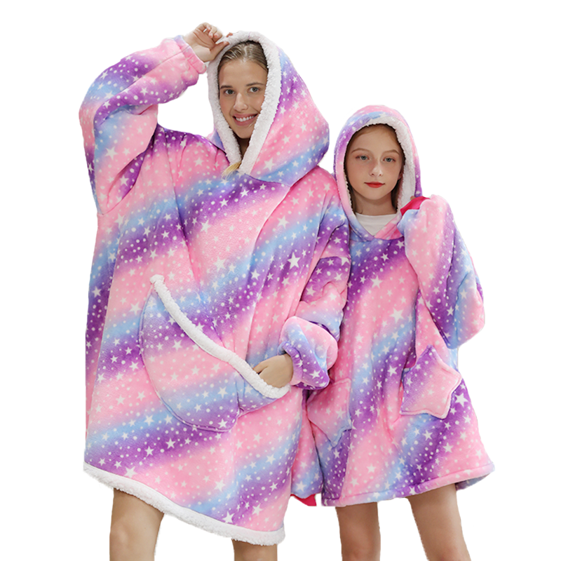 Cartoon Oversized Hoodie Sweatshirt Women Printed Wearable Blanket Hoodie Fleece Warm Kids Sleepwear Hoody Sweatshirt Blanket Cartoon Oversized Hoodie Sweatshirt Women Printed Wearable Blanket Hoodie Fleece Warm Kids Sleepwear Hoody Sweatshirt Blanket