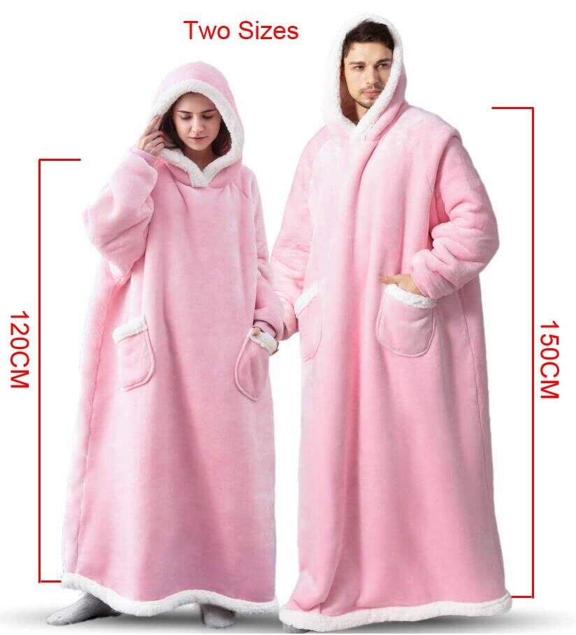 Super Long Flannel Blanket with Sleeves Winter Hoodies Sweatshirt Women Men Pullover Fleece Giant TV Blanket Oversized WF032 Super Long Flannel Blanket with Sleeves Winter Hoodies Sweatshirt Women Men Pullover Fleece Giant TV Blanket Oversized WF032