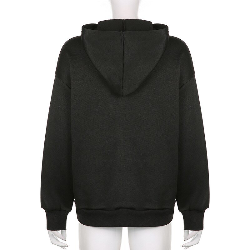 Punk Gothic Letter Print Hoddie Y2k For Men Full Zip Hoodie Women Sudaderas Hombre Unisex Hooded Jackets New